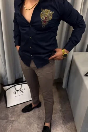 Men’s Slim-Fit Fancy Casual Shirt